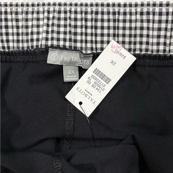 Talbots Black and White Gingham Skirt